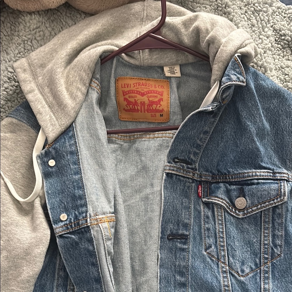Levi's Denim Jacket with Gray Sleeves